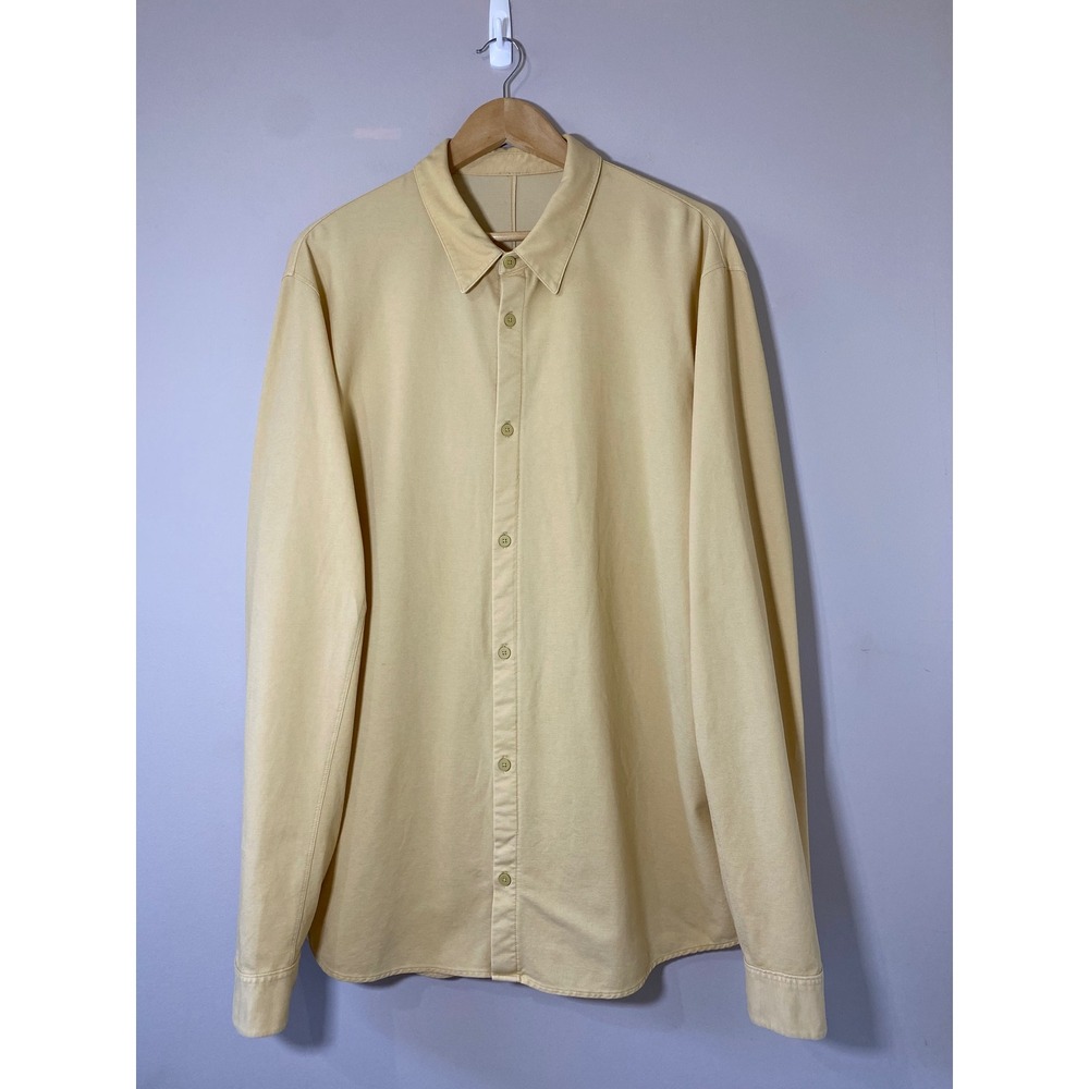 Lululemon Lab Mens Yellow Button Down Long Sleeve Shirt Vented STAINED XXL?